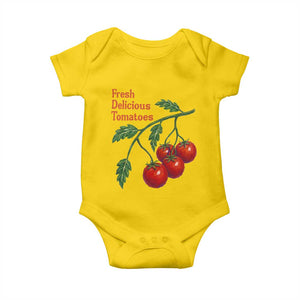 Subtle FDT Baby Onesie Fresh Delicious Tomatoes Retro Tomato Vine Graphic Political Humor