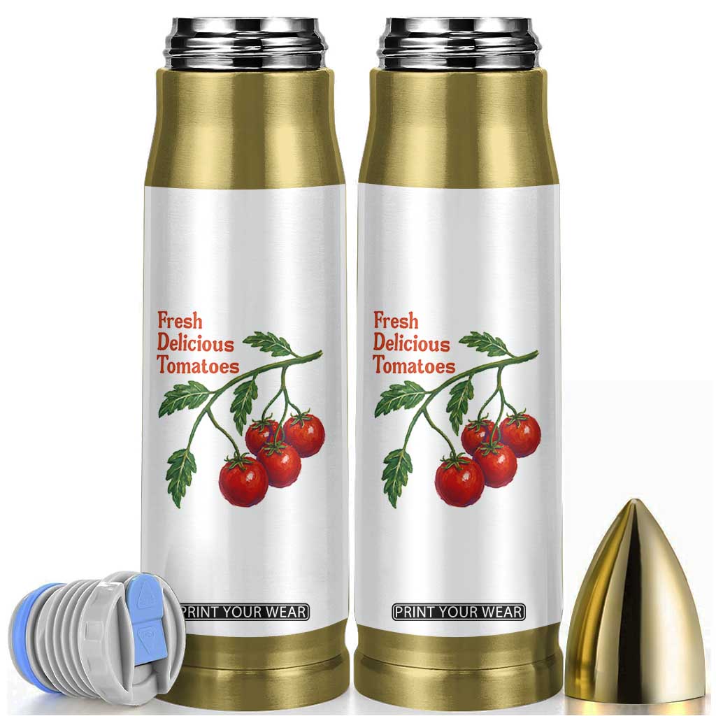 Subtle FDT Bullet Tumbler Fresh Delicious Tomatoes Retro Tomato Vine Graphic Political Humor TS10 White Print Your Wear