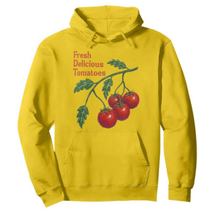 Subtle FDT Hoodie Fresh Delicious Tomatoes Retro Tomato Vine Graphic Political Humor