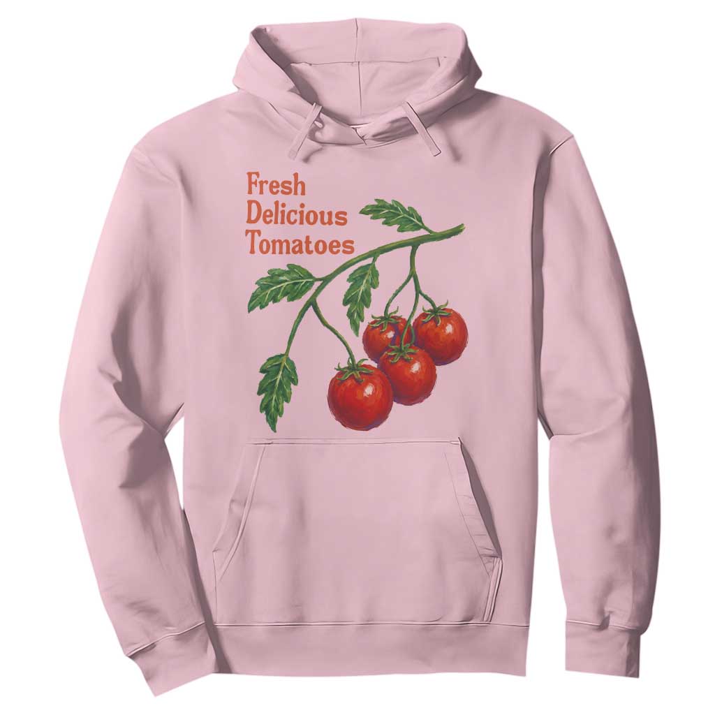 Subtle FDT Hoodie Fresh Delicious Tomatoes Retro Tomato Vine Graphic Political Humor