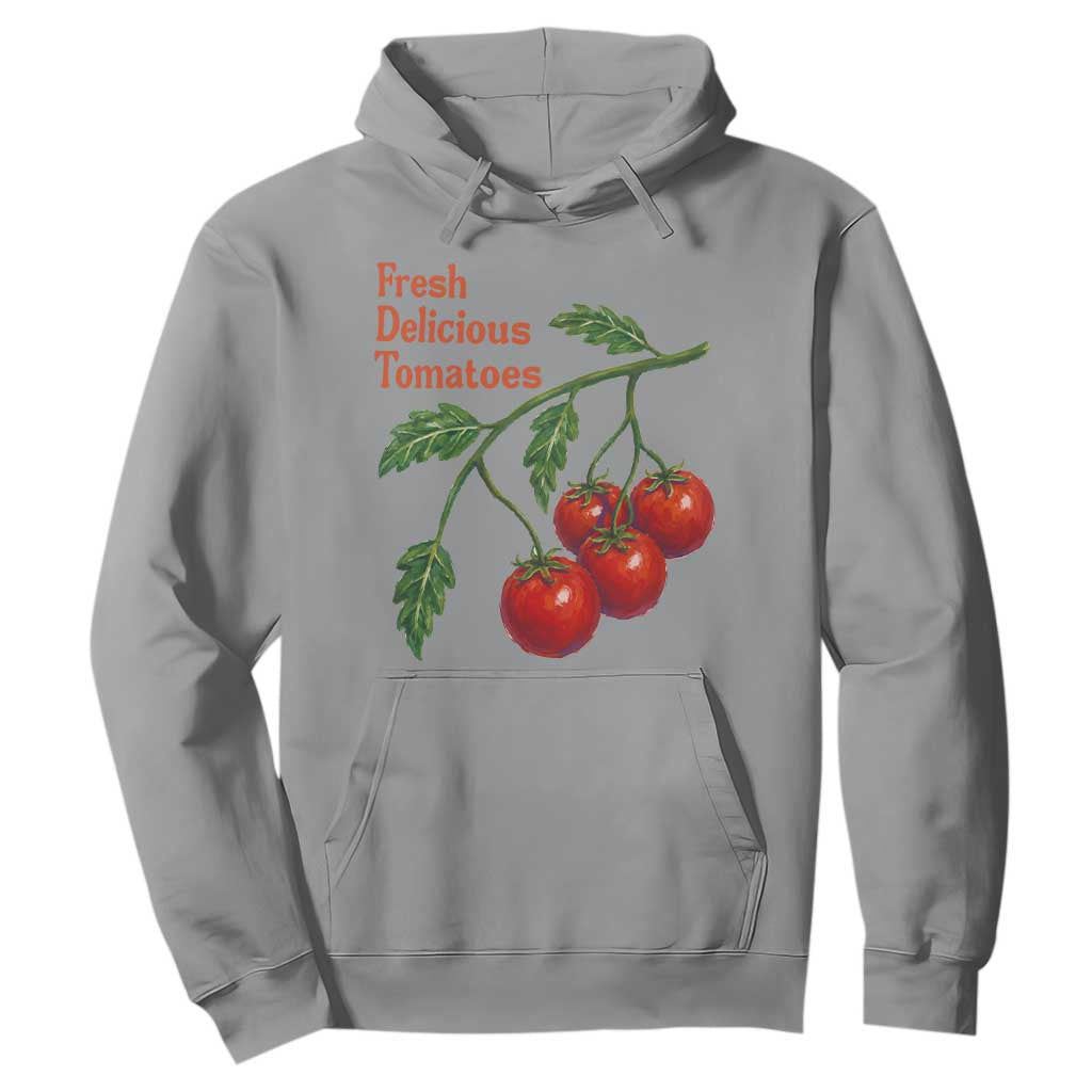 Subtle FDT Hoodie Fresh Delicious Tomatoes Retro Tomato Vine Graphic Political Humor