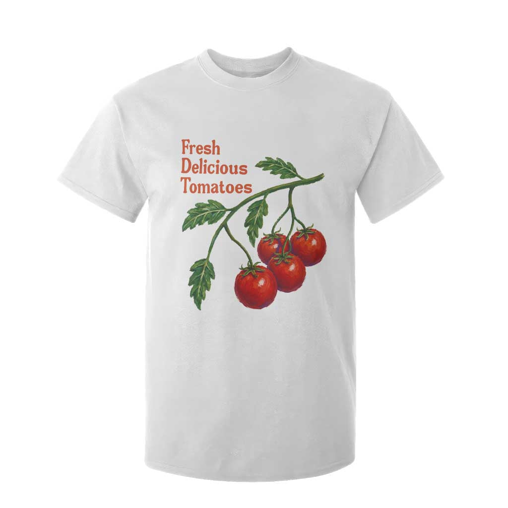 Subtle FDT T Shirt For Kid Fresh Delicious Tomatoes Retro Tomato Vine Graphic Political Humor TS10 White Print Your Wear