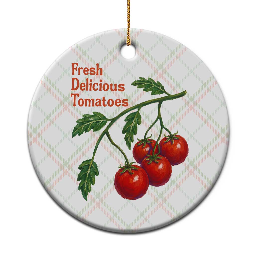 Subtle FDT Ceramic Ornament Fresh Delicious Tomatoes Retro Tomato Vine Graphic Political Humor TS10 1pc Christmas Plaid Print Your Wear