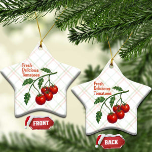 Subtle FDT Ceramic Ornament Fresh Delicious Tomatoes Retro Tomato Vine Graphic Political Humor TS10 Print Your Wear
