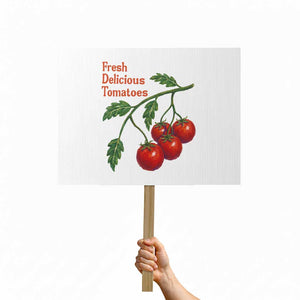 Subtle FDT Protest Sign Fresh Delicious Tomatoes Retro Tomato Vine Graphic Political Humor