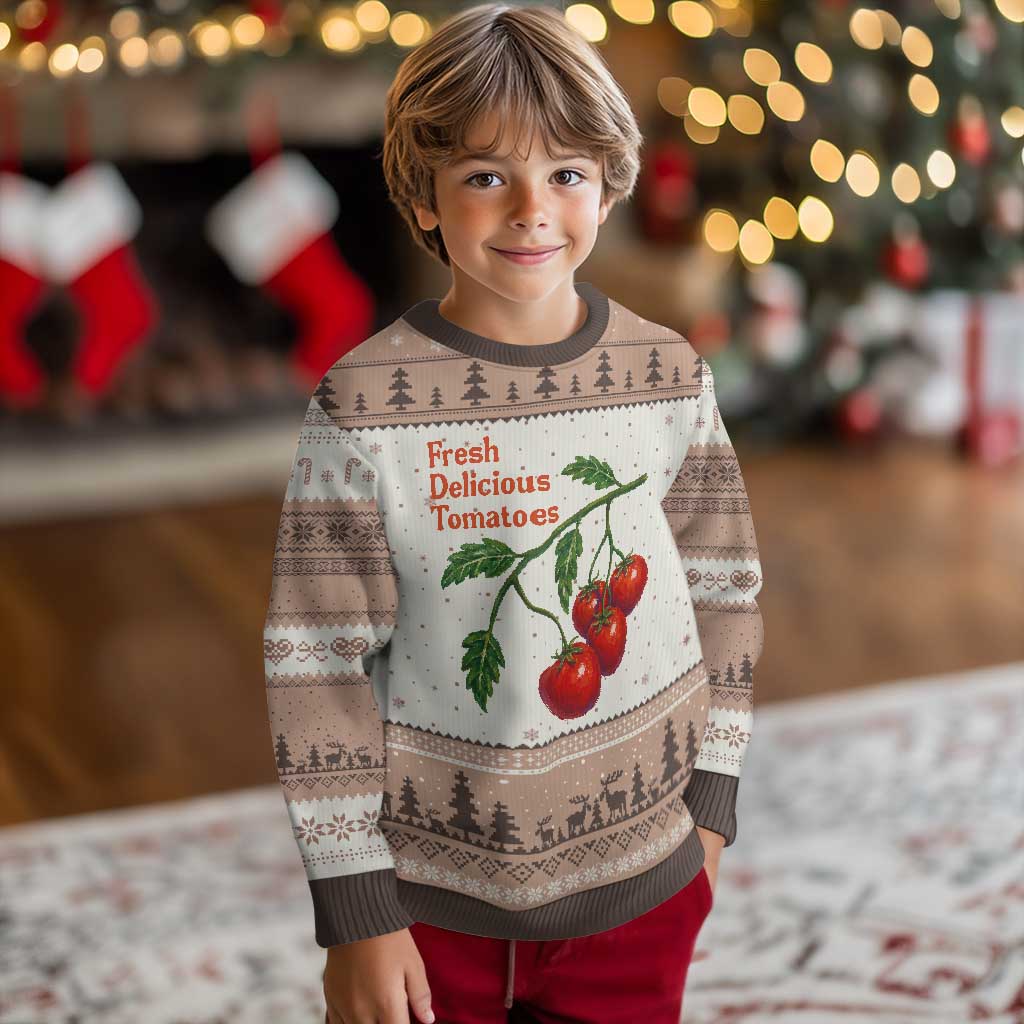 Subtle FDT Ugly Christmas Sweater Fresh Delicious Tomatoes Retro Tomato Vine Graphic Political Humor