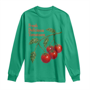 Subtle FDT Long Sleeve Shirt Fresh Delicious Tomatoes Retro Tomato Vine Graphic Political Humor