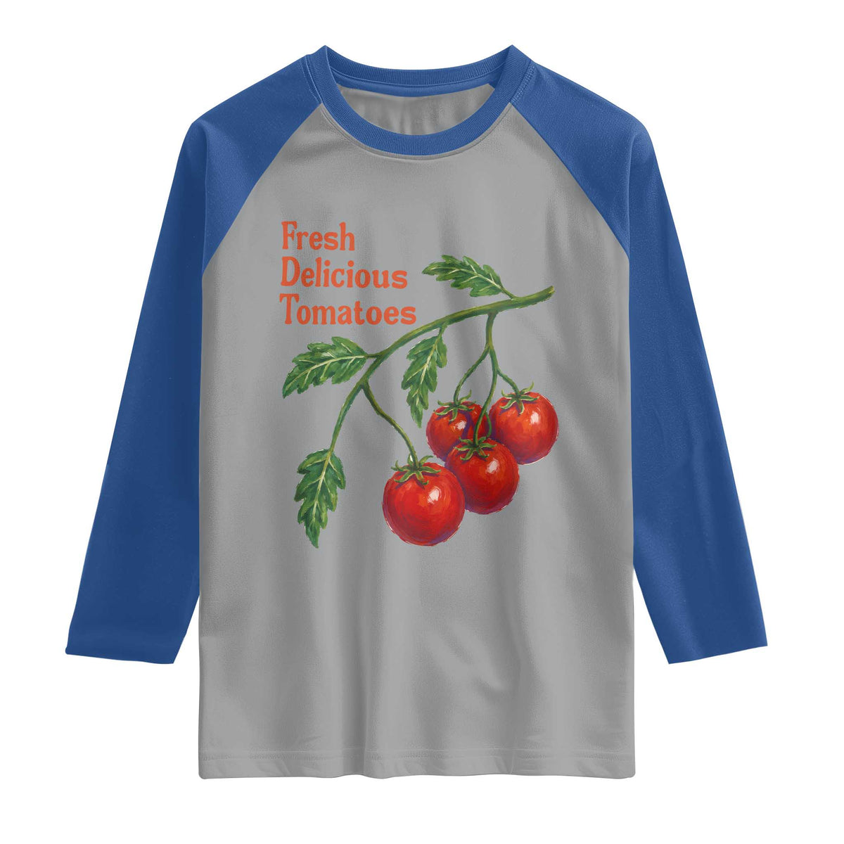 Subtle FDT Raglan Shirt Fresh Delicious Tomatoes Retro Tomato Vine Graphic Political Humor