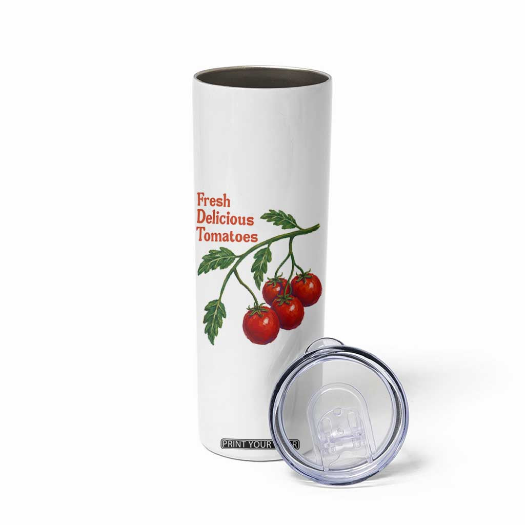 Subtle FDT Skinny Tumbler Fresh Delicious Tomatoes Retro Tomato Vine Graphic Political Humor