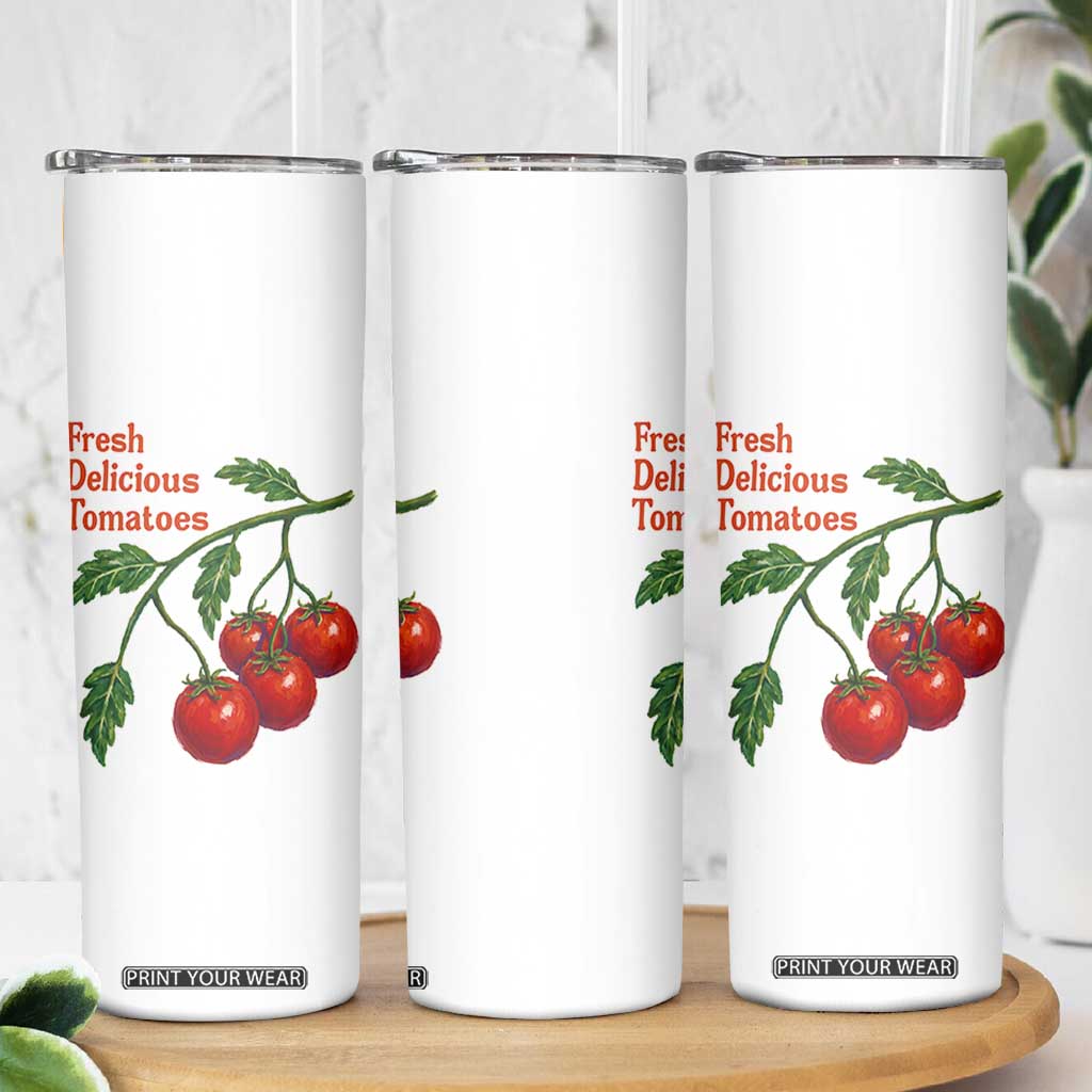 Subtle FDT Skinny Tumbler Fresh Delicious Tomatoes Retro Tomato Vine Graphic Political Humor
