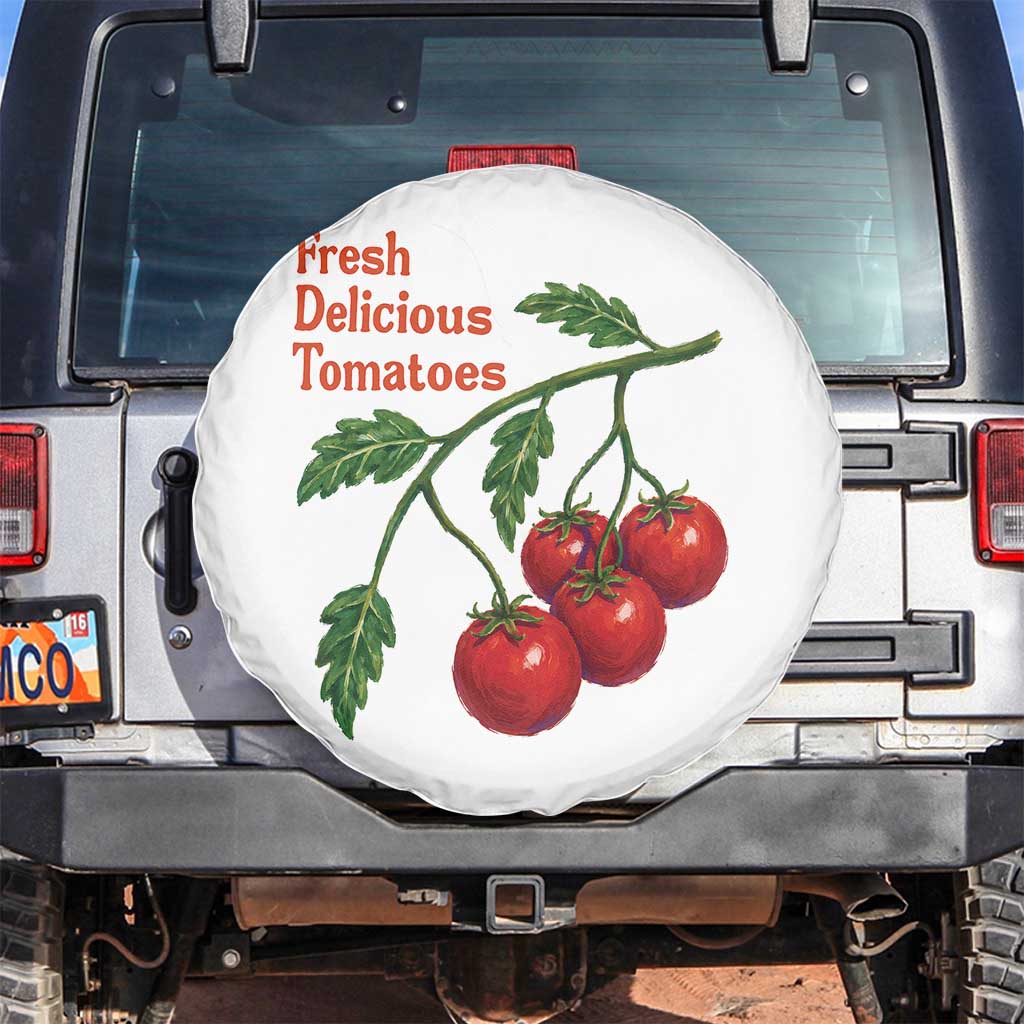 Subtle FDT Spare Tire Cover Fresh Delicious Tomatoes Retro Tomato Vine Graphic Political Humor TS10 No hole White Print Your Wear