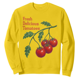 Subtle FDT Sweatshirt Fresh Delicious Tomatoes Retro Tomato Vine Graphic Political Humor