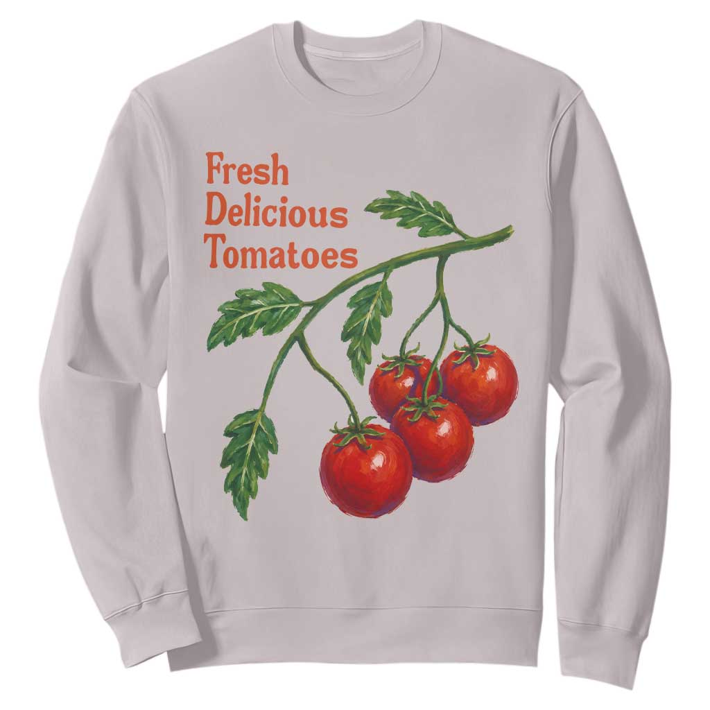 Subtle FDT Sweatshirt Fresh Delicious Tomatoes Retro Tomato Vine Graphic Political Humor