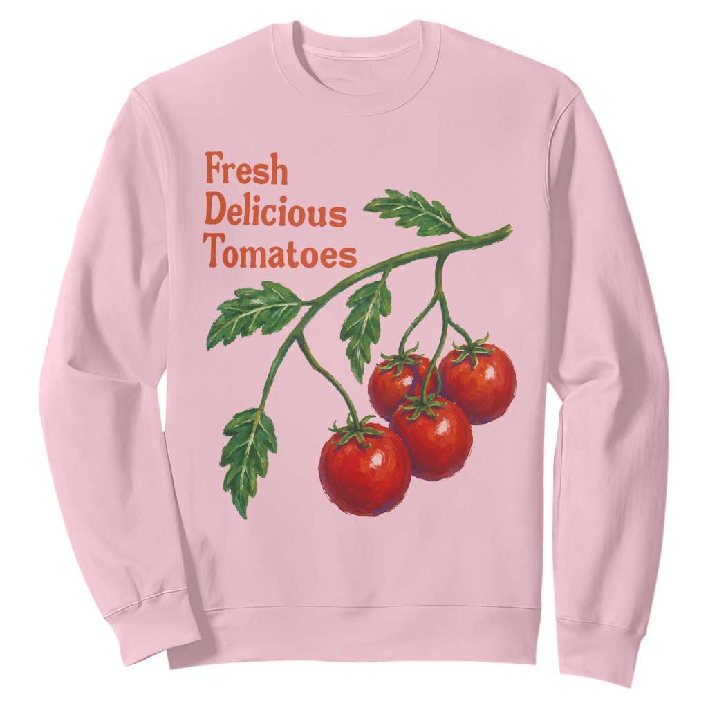 Subtle FDT Sweatshirt Fresh Delicious Tomatoes Retro Tomato Vine Graphic Political Humor