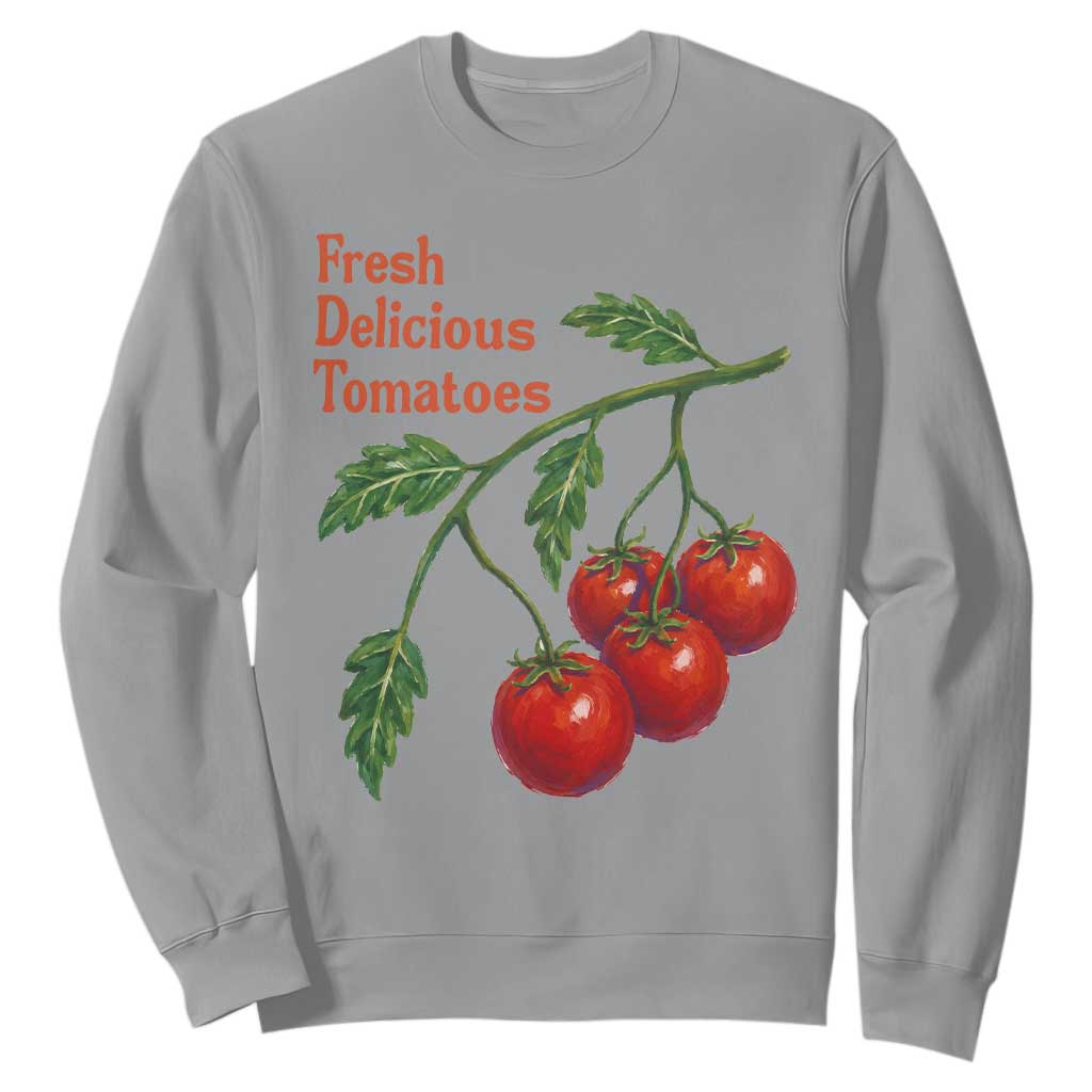 Subtle FDT Sweatshirt Fresh Delicious Tomatoes Retro Tomato Vine Graphic Political Humor