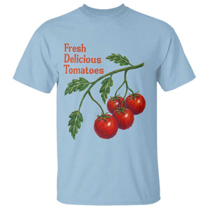 Subtle FDT T Shirt Fresh Delicious Tomatoes Retro Tomato Vine Graphic Political Humor TS10 Light Blue Print Your Wear