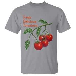 Subtle FDT T Shirt Fresh Delicious Tomatoes Retro Tomato Vine Graphic Political Humor TS10 Sport Gray Print Your Wear