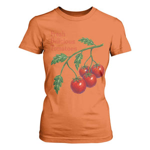 Subtle FDT T Shirt For Women Fresh Delicious Tomatoes Retro Tomato Vine Graphic Political Humor