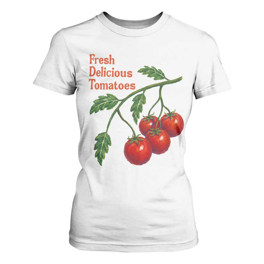 Subtle FDT T Shirt For Women Fresh Delicious Tomatoes Retro Tomato Vine Graphic Political Humor