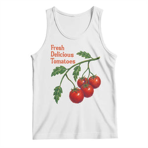 Subtle FDT Tank Top Fresh Delicious Tomatoes Retro Tomato Vine Graphic Political Humor