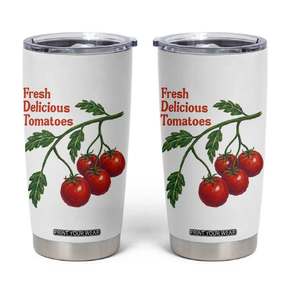 Subtle FDT Tumbler Cup Fresh Delicious Tomatoes Retro Tomato Vine Graphic Political Humor TS10 White Print Your Wear