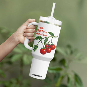 Subtle FDT Tumbler With Handle Fresh Delicious Tomatoes Retro Tomato Vine Graphic Political Humor TS10 Print Your Wear