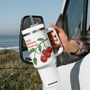 Subtle FDT Tumbler With Handle Fresh Delicious Tomatoes Retro Tomato Vine Graphic Political Humor TS10 Print Your Wear