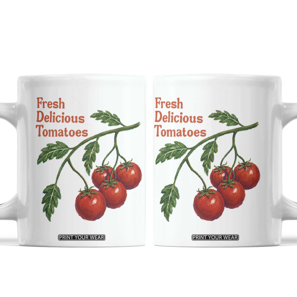 Subtle FDT Coffee Mug Fresh Delicious Tomatoes Retro Tomato Vine Graphic Political Humor