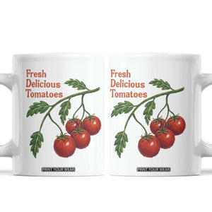 Subtle FDT Coffee Mug Fresh Delicious Tomatoes Retro Tomato Vine Graphic Political Humor