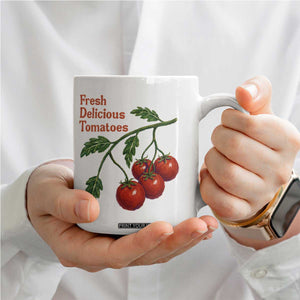 Subtle FDT Coffee Mug Fresh Delicious Tomatoes Retro Tomato Vine Graphic Political Humor