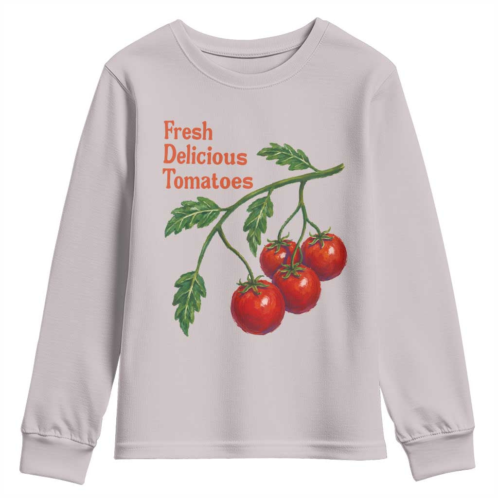 Subtle FDT Youth Sweatshirt Fresh Delicious Tomatoes Retro Tomato Vine Graphic Political Humor