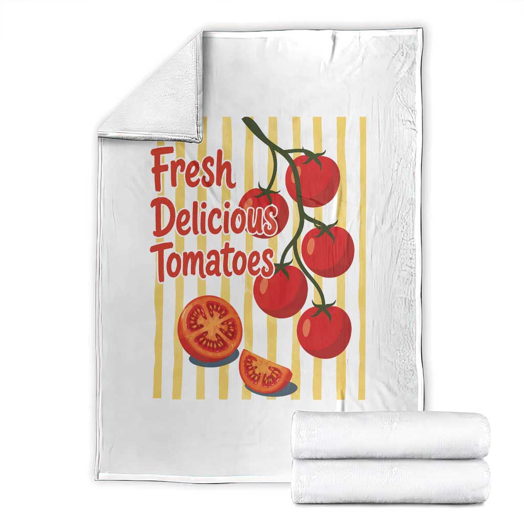 Subtle FDT Throw Blanket Fresh Delicious Tomatoes Striped Retro Vintage 80s Subtle FDT