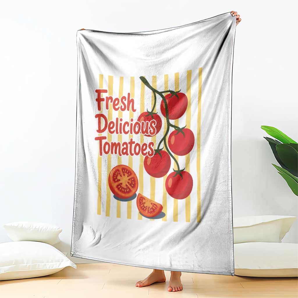Subtle FDT Throw Blanket Fresh Delicious Tomatoes Striped Retro Vintage 80s Subtle FDT