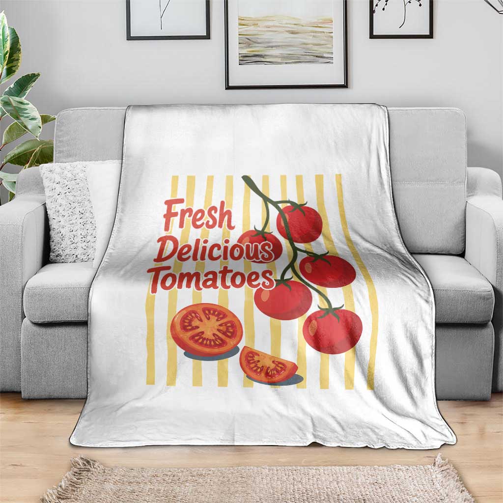 Subtle FDT Throw Blanket Fresh Delicious Tomatoes Striped Retro Vintage 80s Subtle FDT