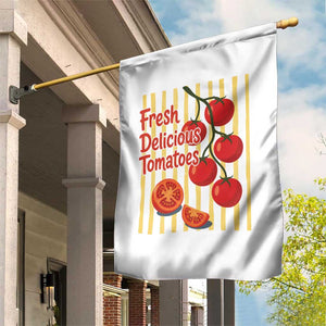 Subtle FDT Garden Flag Fresh Delicious Tomatoes Striped Retro Vintage 80s Subtle FDT