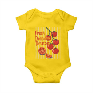 Subtle FDT Baby Onesie Fresh Delicious Tomatoes Striped Retro Vintage 80s Subtle FDT