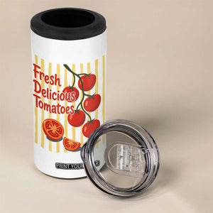 Subtle FDT 4 in 1 Can Cooler Tumbler Fresh Delicious Tomatoes Striped Retro Vintage 80s Subtle FDT