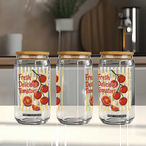 Subtle FDT Glass Can Fresh Delicious Tomatoes Striped Retro Vintage 80s Subtle FDT