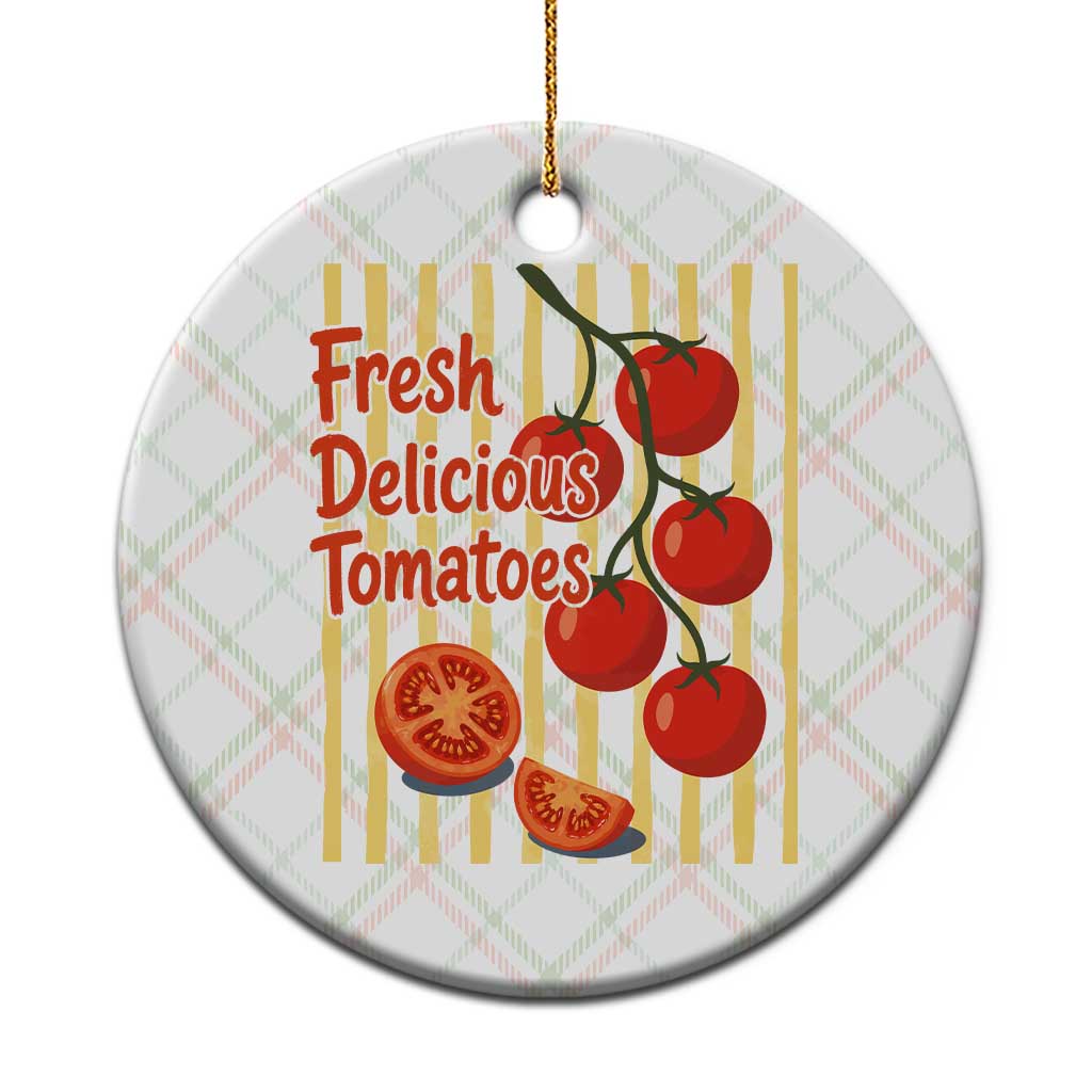 Subtle FDT Ceramic Ornament Fresh Delicious Tomatoes Striped Retro Vintage 80s Subtle FDT