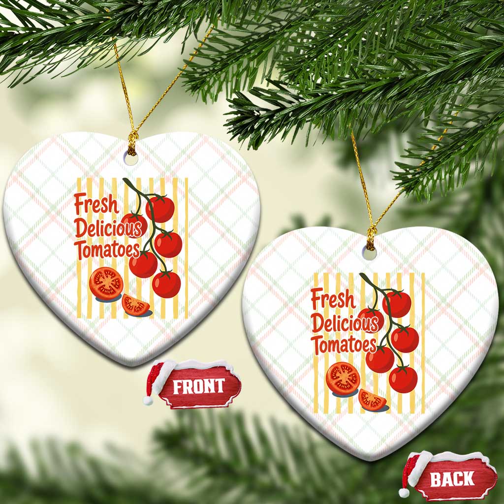 Subtle FDT Ceramic Ornament Fresh Delicious Tomatoes Striped Retro Vintage 80s Subtle FDT