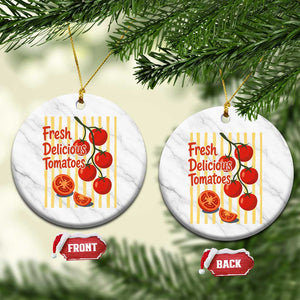 Subtle FDT Ceramic Ornament Fresh Delicious Tomatoes Striped Retro Vintage 80s Subtle FDT