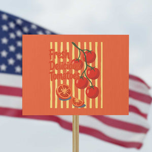 Subtle FDT Protest Sign Fresh Delicious Tomatoes Striped Retro Vintage 80s Subtle FDT