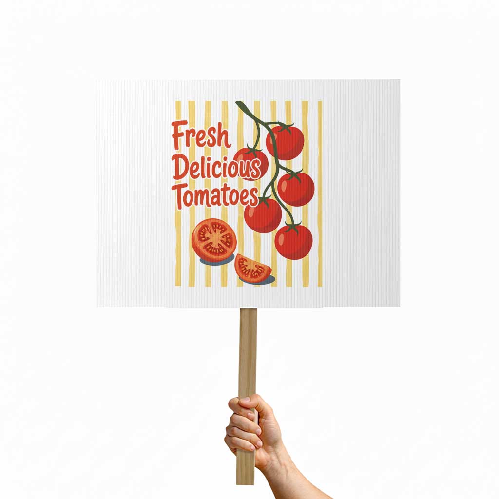 Subtle FDT Protest Sign Fresh Delicious Tomatoes Striped Retro Vintage 80s Subtle FDT TS10 Horizontal 18