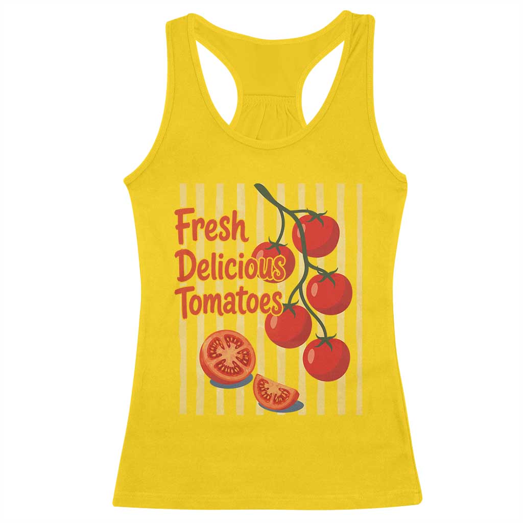 Subtle FDT Racerback Tank Top Fresh Delicious Tomatoes Striped Retro Vintage 80s Subtle FDT