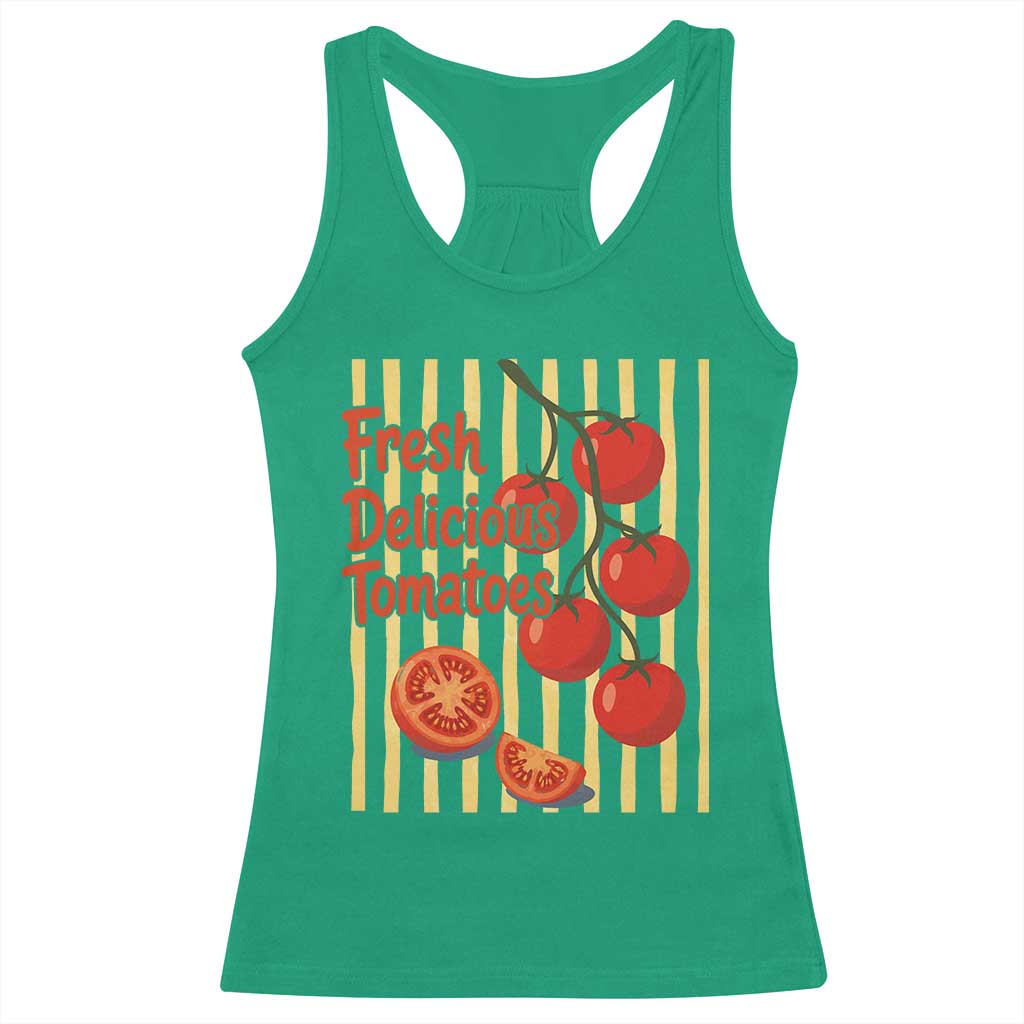 Subtle FDT Racerback Tank Top Fresh Delicious Tomatoes Striped Retro Vintage 80s Subtle FDT