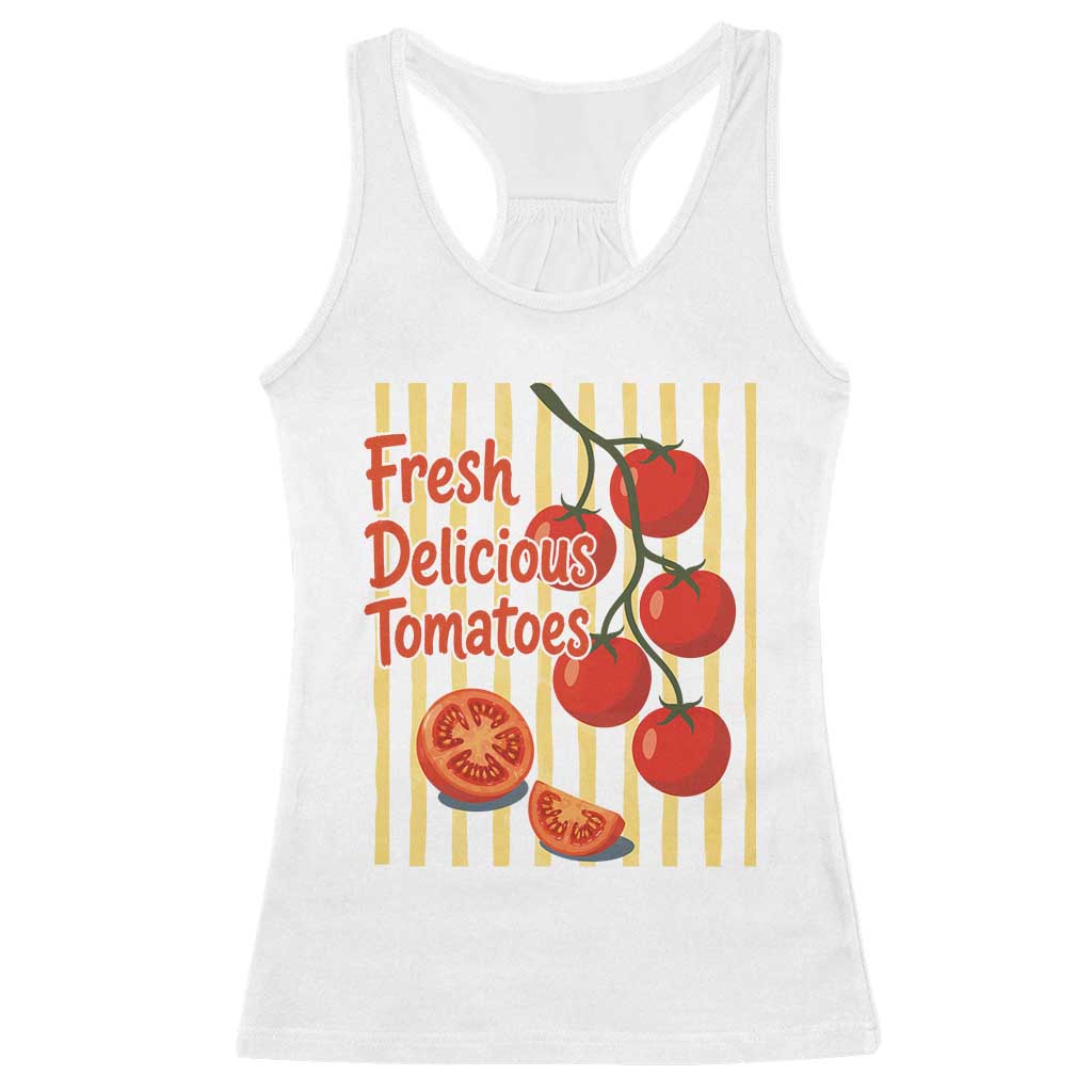 Subtle FDT Racerback Tank Top Fresh Delicious Tomatoes Striped Retro Vintage 80s Subtle FDT