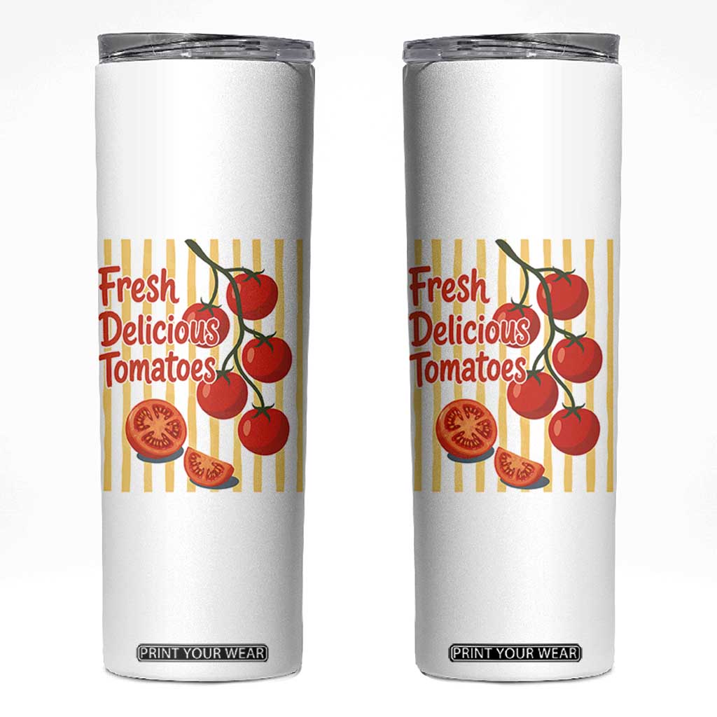 Subtle FDT Skinny Tumbler Fresh Delicious Tomatoes Striped Retro Vintage 80s Subtle FDT