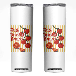Subtle FDT Skinny Tumbler Fresh Delicious Tomatoes Striped Retro Vintage 80s Subtle FDT