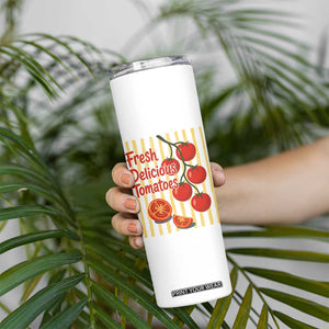 Subtle FDT Skinny Tumbler Fresh Delicious Tomatoes Striped Retro Vintage 80s Subtle FDT