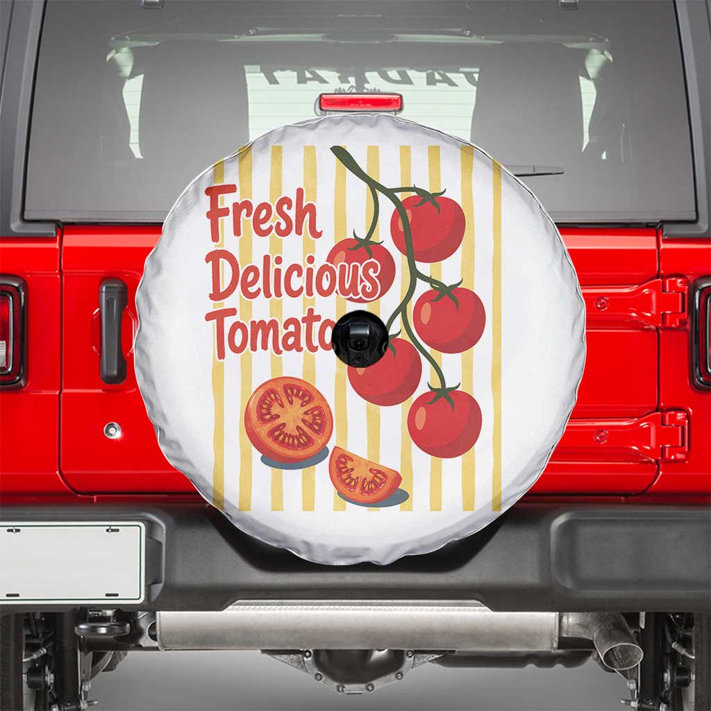 Subtle FDT Spare Tire Cover Fresh Delicious Tomatoes Striped Retro Vintage 80s Subtle FDT